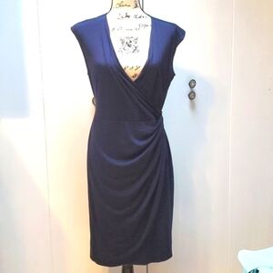Royal Blue Deep V Midi Dress NWT  XL